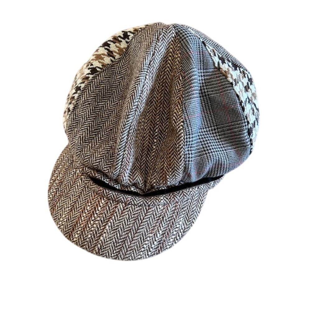 Cappelli Wool Blend Newsboy Hat Houndstooth Chevron